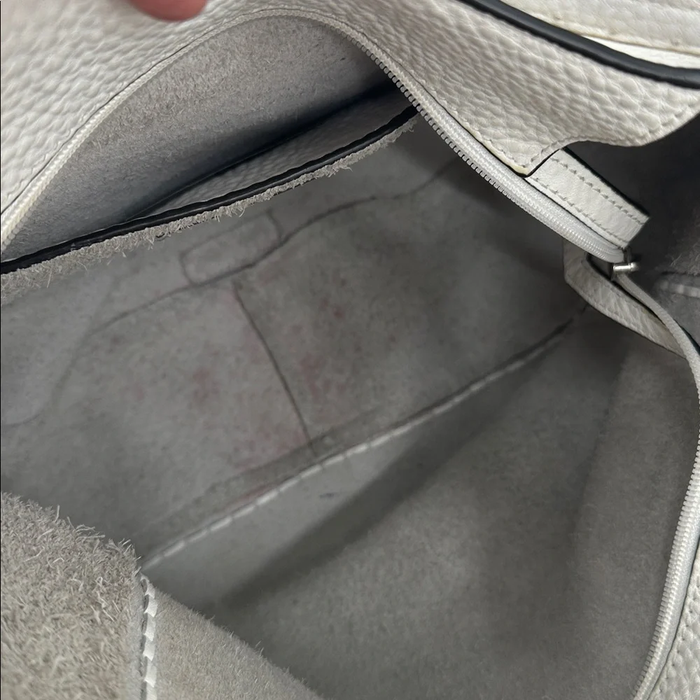 Rebecca Minkoff White Textured Leather Shoulder Hobo Bag